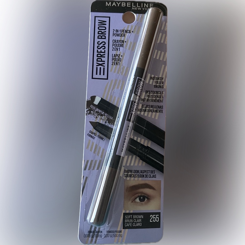 MAYBELLINE Express Brow 2-In-1 Pencil Powder Crayon SOFT BROWN